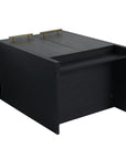 24" bathroom vanity base cabinet side view with brass handles and open back design | Ace Decor