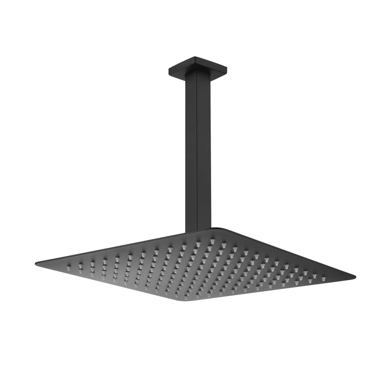 Lorton 12" Matte Black Rain Shower Head