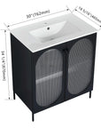 30" Freestanding Bathroom Vanity with Ceramic Sink – Modern & Stylish color: Black