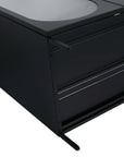 Side detail of 30" black freestanding makeup vanity showing durable cabinet structure | Ace Decor