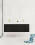 Wall-Mounted Bathroom Vanity with Thick Resin Sink size: 59 X 18