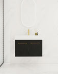 Wall-Mounted Bathroom Vanity with Thick Resin Sink size: 30 X 18