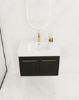 Wall-Mounted Bathroom Vanity with Thick Resin Sink size: 30 X 18