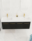 Wall-Mounted Bathroom Vanity with Thick Resin Sink size: 59 X 18