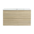 36" bathroom vanity wall mounted light oak front elevation view | Ace Decor