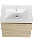 Top view of 24 inch bathroom vanity with drawers and ceramic sink | Ace Decor