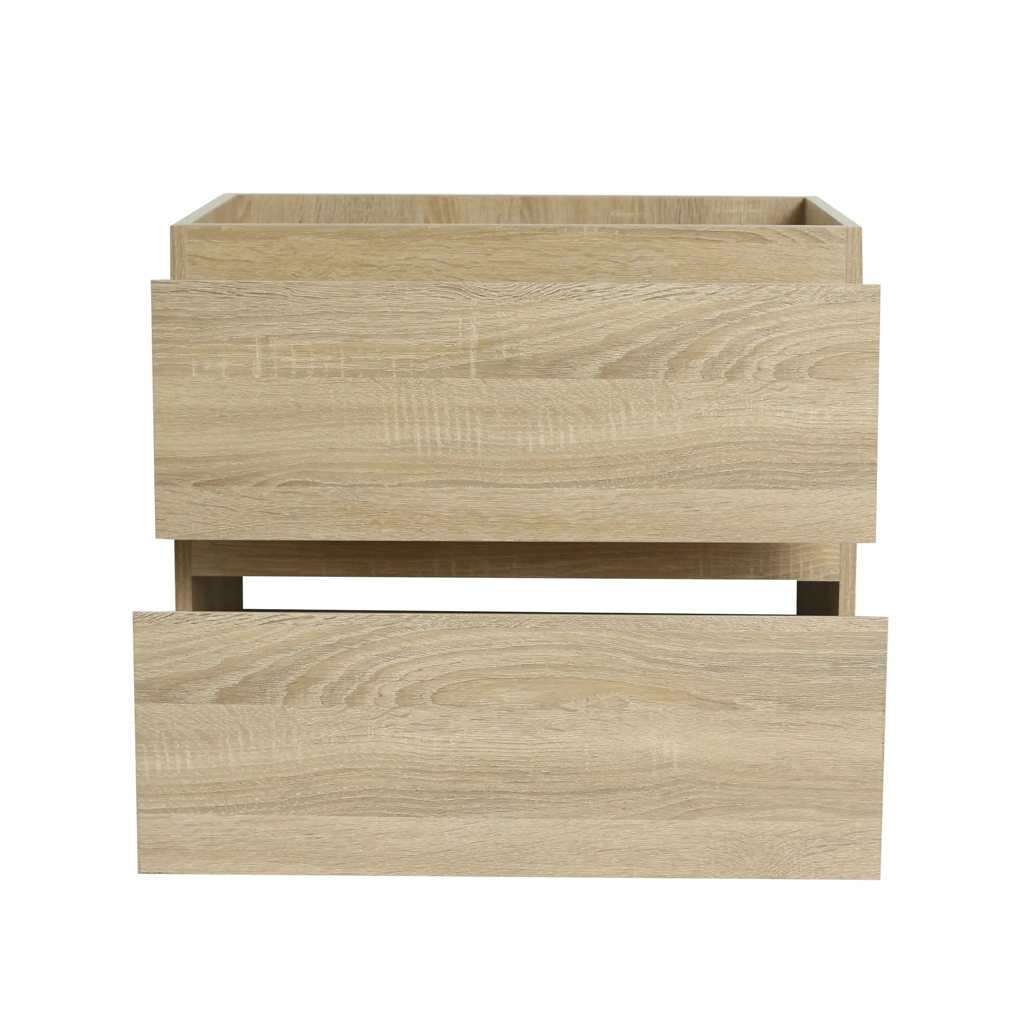 24 inch bathroom vanity with drawers and ceramic sink, front view | Ace Decor