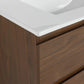 Brown Oak Wall-Mounted Vanity with Ceramic Sink size: 30 X 18