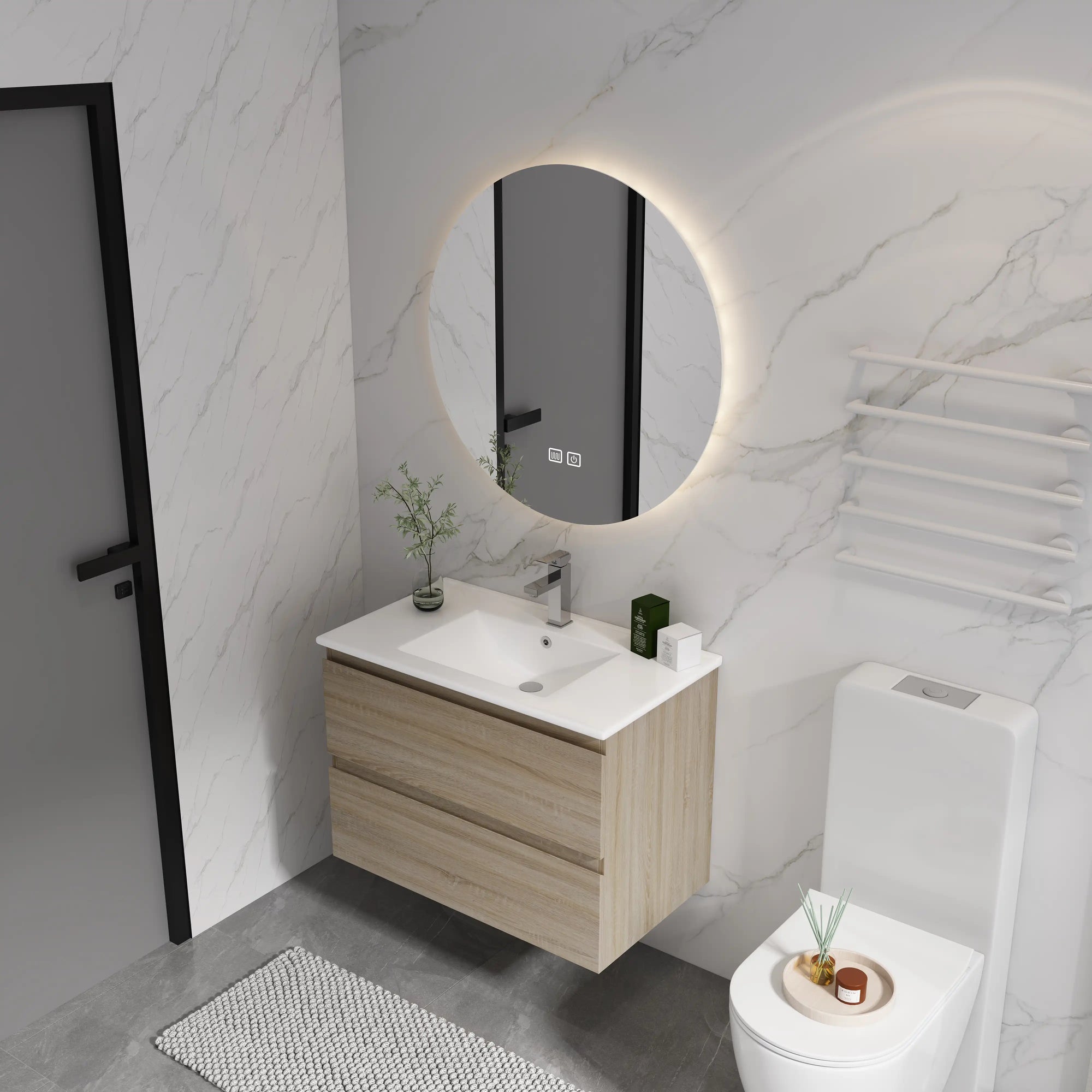 30 inch bathroom vanity in modern bathroom setting | Ace Decor
