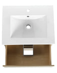Top view of 24 inch bathroom vanity with drawers, top drawer open | Ace Decor