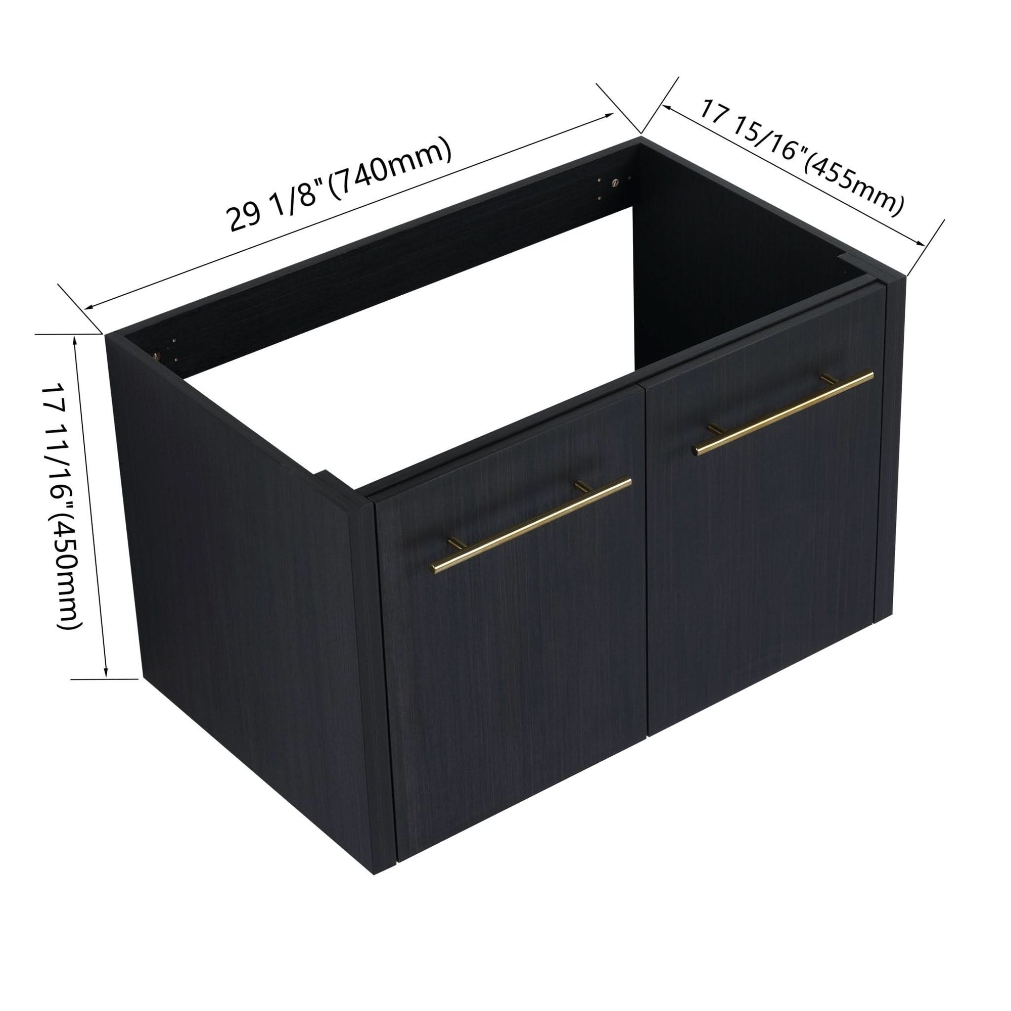 Wall-Mounted Bathroom Vanity in Black Chestnut size: 30 X 18