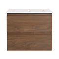 24 inch bathroom vanity front view brown oak finish | Ace Decor