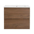 24 inch bathroom vanity front view brown oak finish | Ace Decor