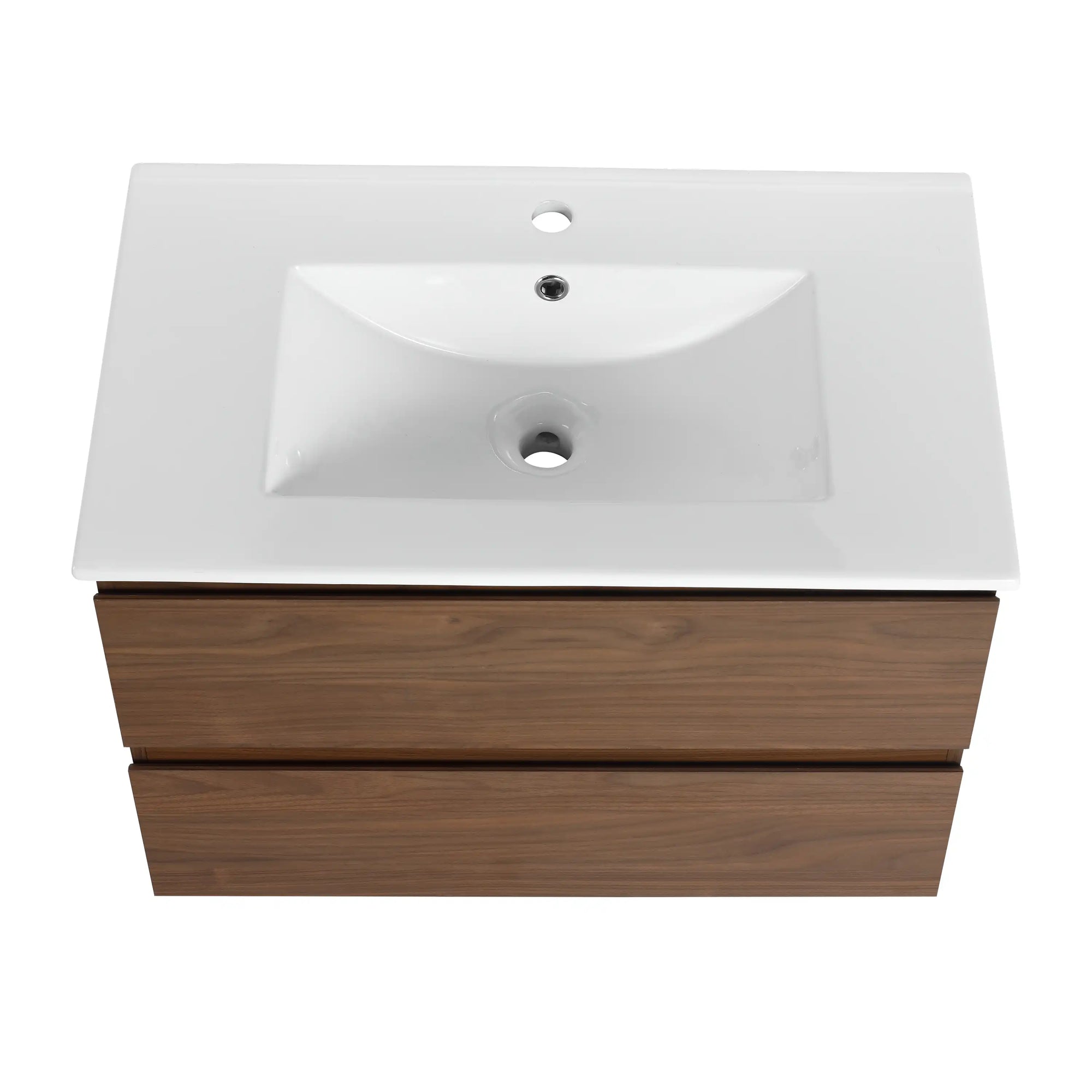 30" bathroom vanity hanging top view with integrated ceramic sink | Ace Decor