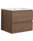 24 inch bathroom vanity brown oak angled side view | Ace Decor