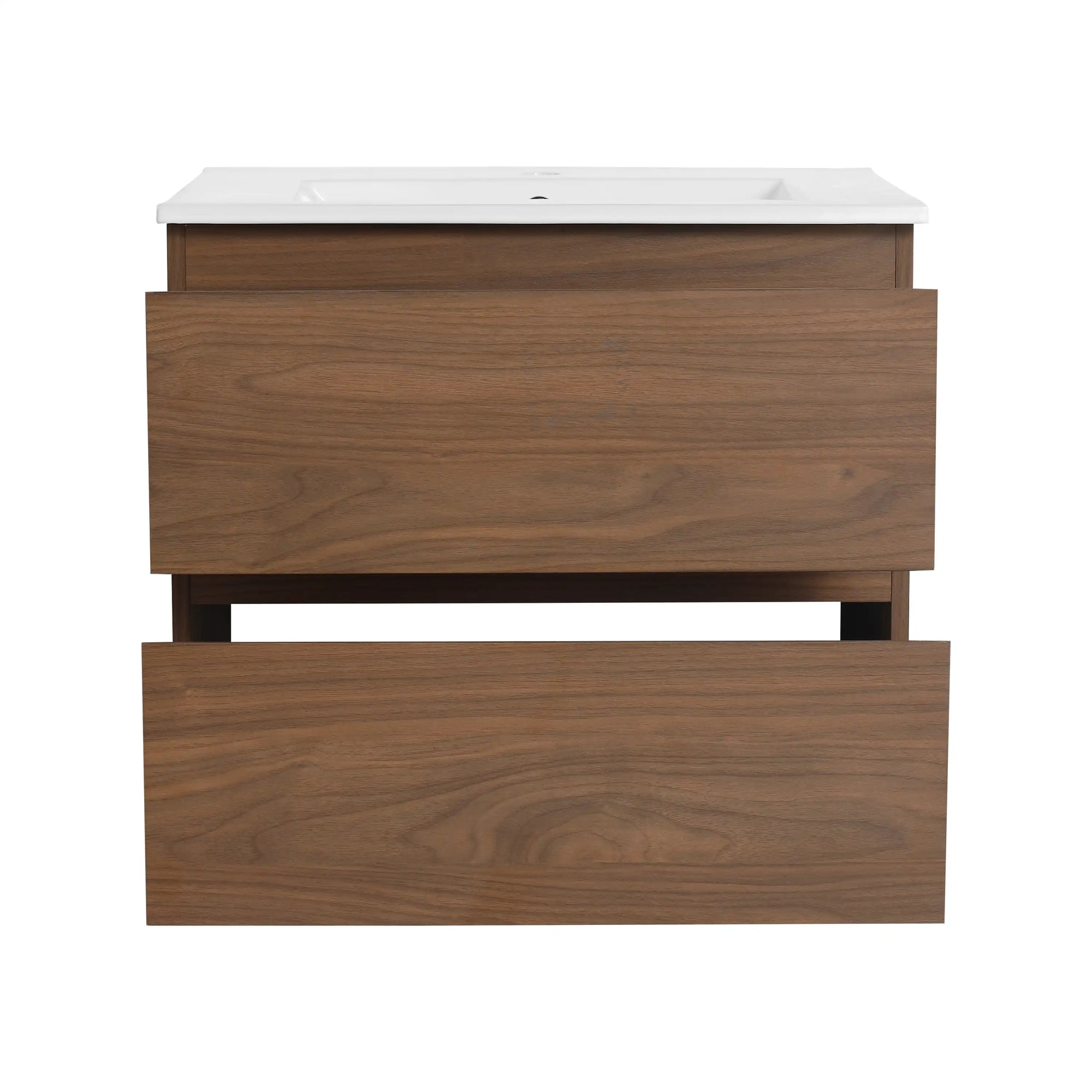 24 inch bathroom vanity with drawers open front view | Ace Decor