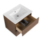 Brown Oak Wall-Mounted Vanity with Ceramic Sink size: 24 X 18