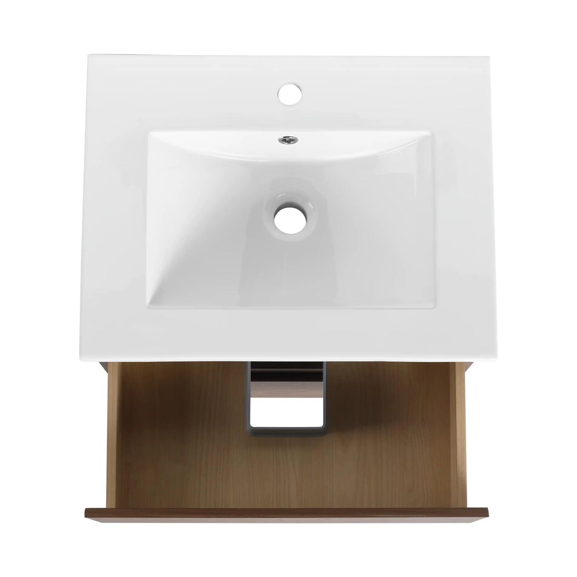 24 inch bathroom vanity ceramic sink top view | Ace Decor