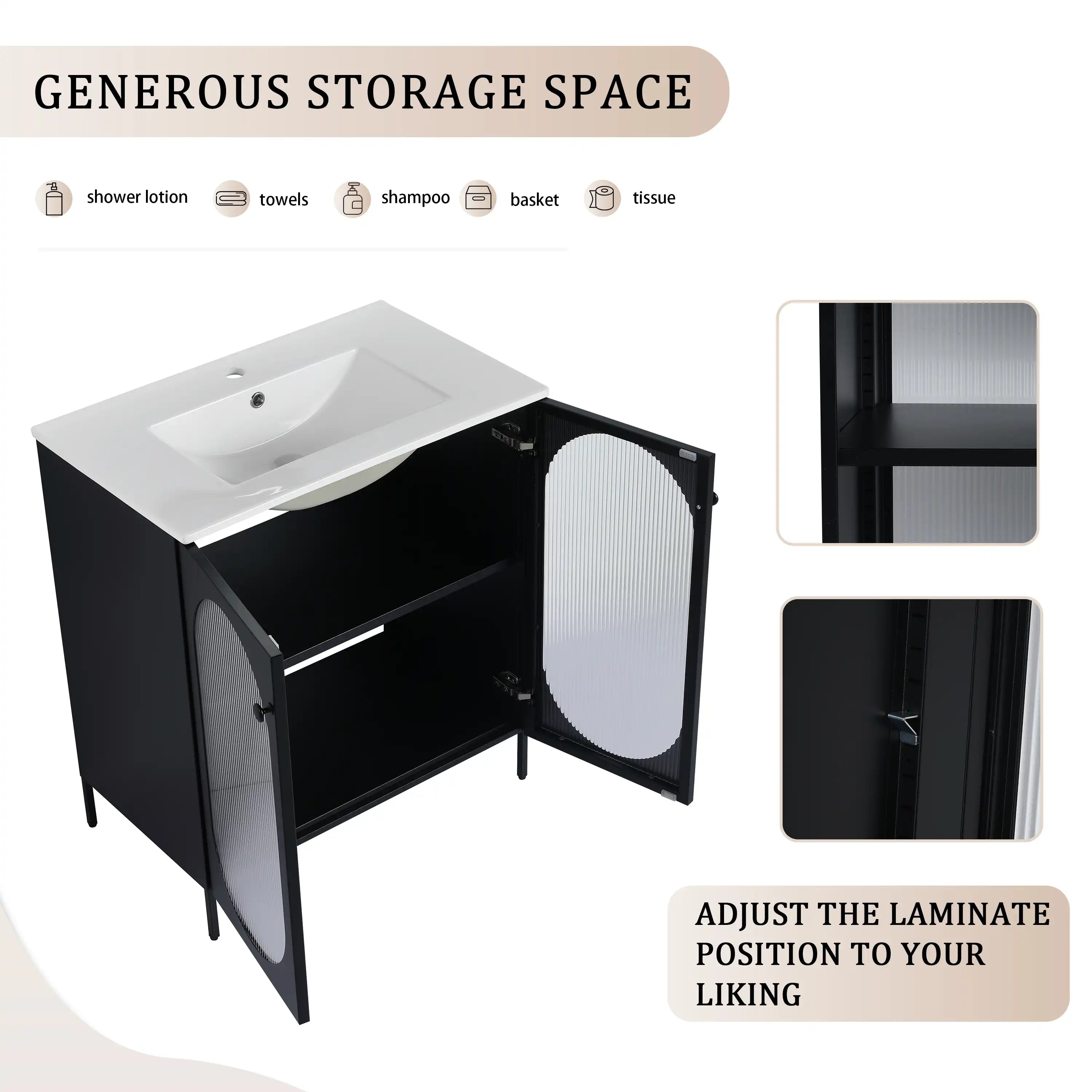 Open cabinet storage of 30