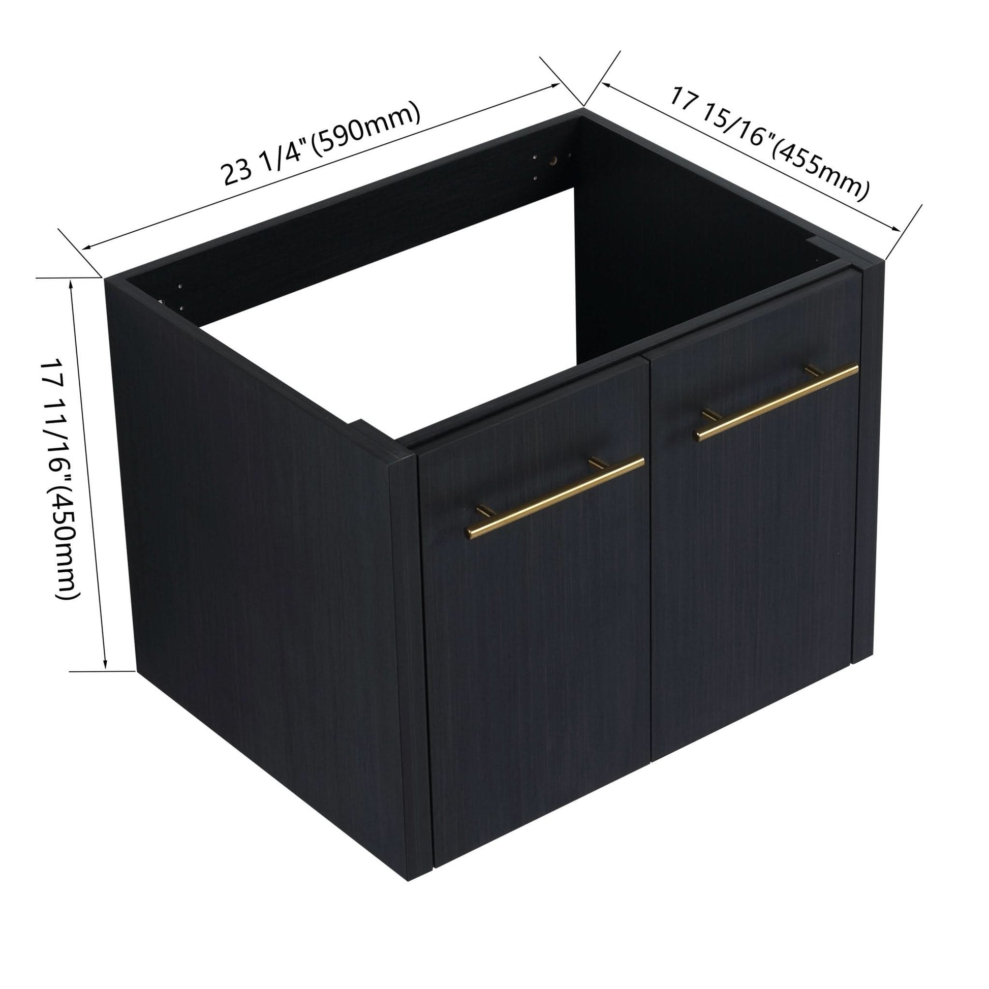 Wall-Mounted Bathroom Vanity in Black Chestnut size: 24 X 18