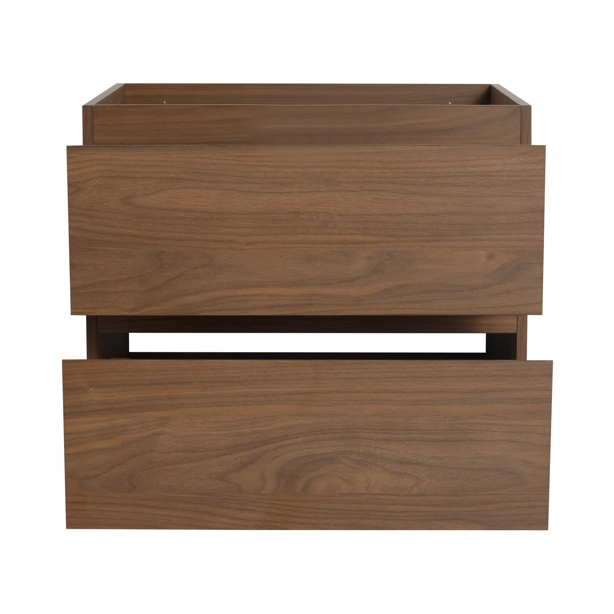 24 inch bathroom vanity front view with drawers partially open | Ace Decor