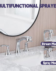 Harbor Series Chrome Faucet Bathroom – Pull-Out Sprayer with 2 Handles