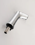 Durable spout component of a chrome bathroom faucet with stainless steel threading, designed for long-lasting performance and modern style | Ace Decor