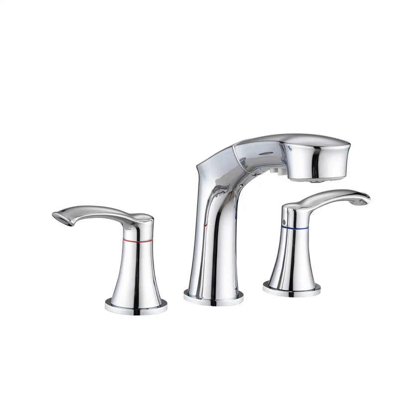 Harbor Series Chrome Faucet Bathroom – Pull-Out Sprayer with 2 Handles