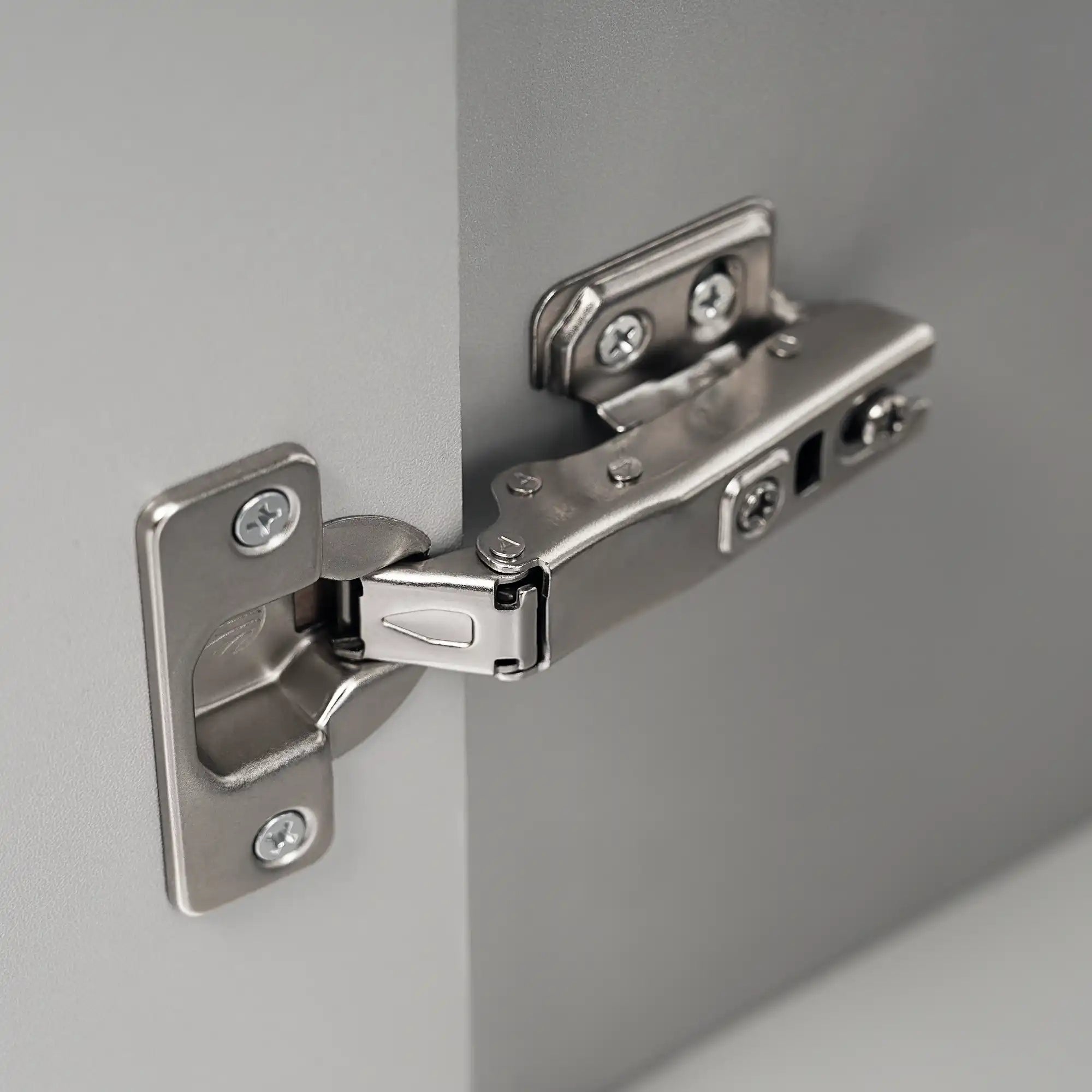 18 inch vanities for bathrooms soft-close hinge detail in textured gray | Ace Decor