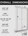 Montra Series 60" x 70" Strong Framed Shower Door with 6mm Tempered Glass in Chrome - No Leaks, No Wobble
