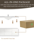 59 inch bathroom vanity all-in-one package with pre-assembled base for easy wall-mounted installation | Ace Decor