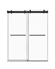 Gorgeous Soft-closing Double Sliding Frameless Shower Door With 3/8 Inch Clear Glass color:matte black