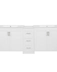 Elysian 84" Freestanding Bathroom Vanity with Double Sinks – White