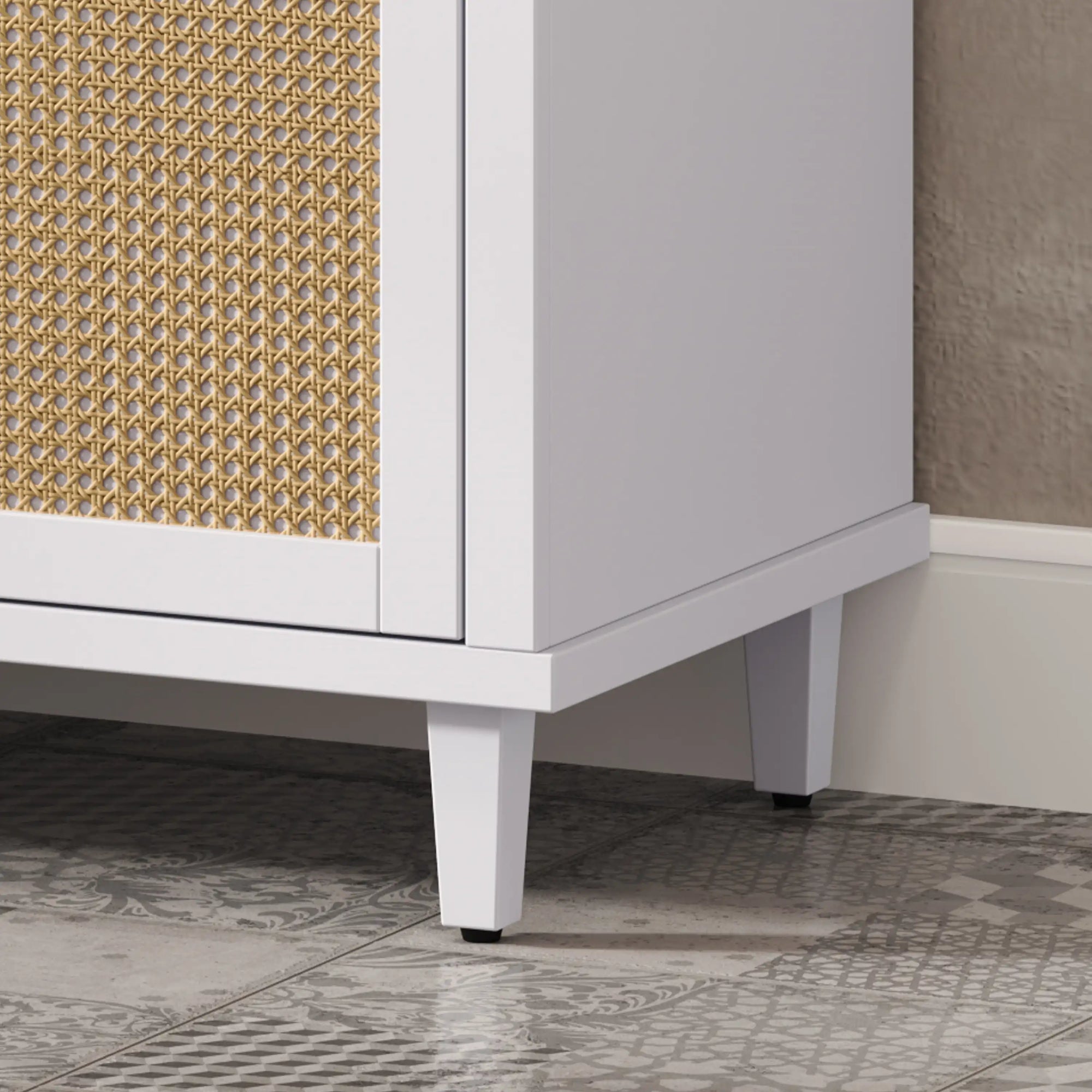Soleil 60&quot; Bathroom Vanity with Sink, Elegant White Cabinet with Drawers