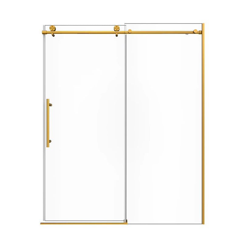 Orris-S Series 60" x 74" Gold Frameless Sliding Shower Door – Adjustable, Durable 304 Stainless, Easy-Clean