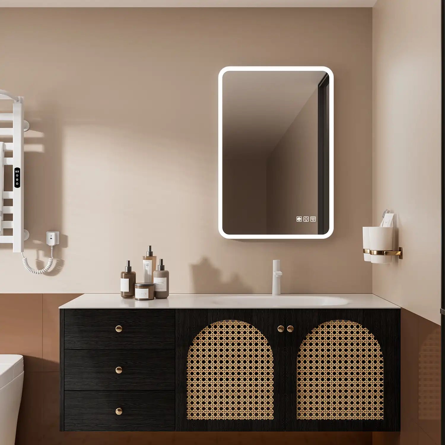 24"x36" Rectangular Framed Dimmable Anti-Fog LED Wall Bathroom Vanity Mirror