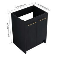 24" bathroom vanity base cabinet with dimensions showing compact freestanding design | Ace Decor