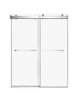 Gorgeous Soft-closing Double Sliding Frameless Shower Door With 3/8 Inch Clear Glass color:chrome