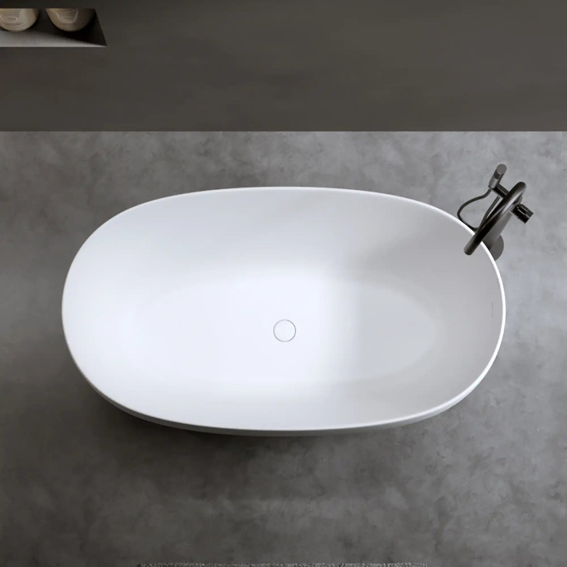 47" Compact Solid Surface Resin Bathtub with Pop-Up Drain & Overflow – Modern & Affordable for Small Spaces color: Matte White