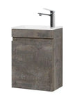 16" Birch Floating Bathroom Vanity with Resin Sink and Soft Close Doors color: Grey