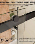 semi-frameless glass sliding shower doors color:matte black