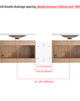 Monterey Series 72" Double Floating Bathroom Vanity in Imitative Oak with Side Cabinet and Integrated Sink