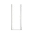 Chrome semi-frameless pivot shower door with clear tempered glass.