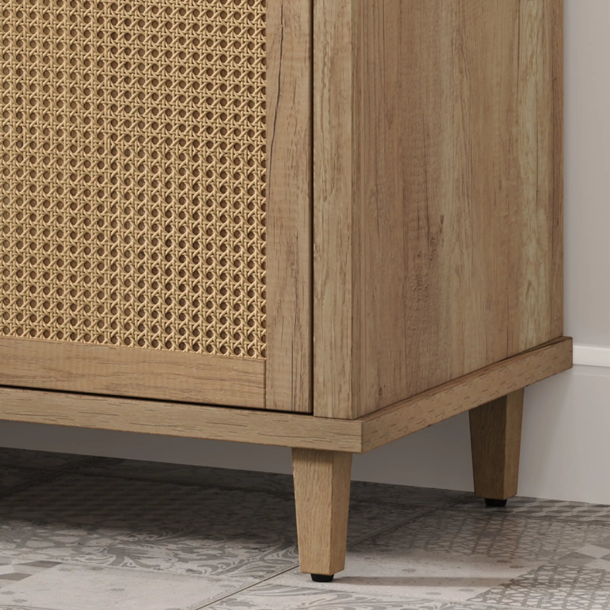 Soleil 60&quot; Bathroom Vanity with Sink, Natural Wood Cabinet with Drawers