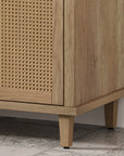 Soleil 60" Bathroom Vanity with Sink, Natural Wood Cabinet with Drawers