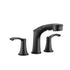 Harbor Series matte black bathroom faucet with pull-out sprayer and dual lever handles