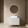 30 inch 1 sink bathroom vanity styled in a modern bathroom with freestanding layout | Ace Decor