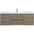 Front view of 59 inch vanity single sink featuring ash grey wood finish and integrated solid surface countertop | Ace Decor