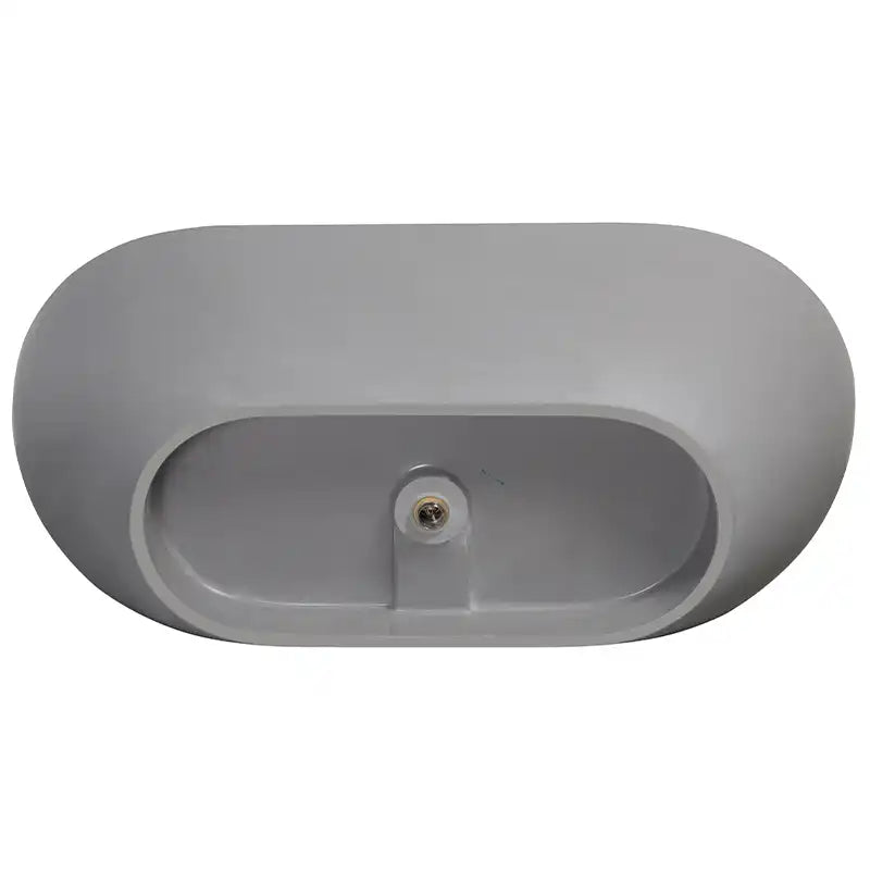 Stone Resin Freestanding Soaking Bathtub  color:Matte Gray