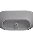 Stone Resin Freestanding Soaking Bathtub  color:Matte Gray